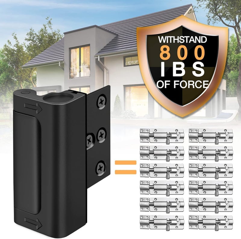 WINONLY Door Reinforcement Lock for Front Door, Child Proof Top of Door Safety Latch Extra Flip Door Lock Withstand 800 Lbs High Home Security Night Guardian for Inward Swinging Doors Kids Safety Stop Entry - Image 2